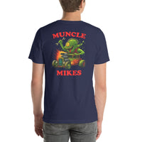 Back view of navy Monster Rods 025 unisex T-shirt