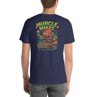 Back view of navy Monster Rods 031 unisex T-shirt