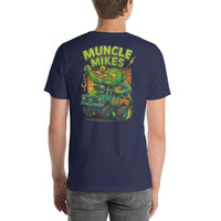 Back view of navy Monster Rods 035 unisex T-shirt