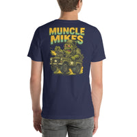 Back view of navy Monster Rods 039 unisex T-shirt