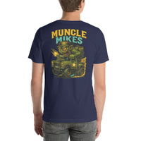 Back view of navy Monster Rods 040 unisex T-shirt
