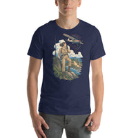 Vintage aviation pin-up T-shirt Edition 29, Navy front product mockup