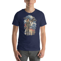 Vintage aviation pin-up T-shirt Edition 30, Navy front product mockup