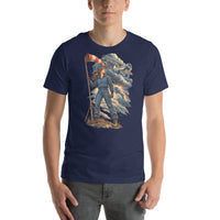 Vintage aviation pin-up T-shirt Edition 32, Navy front product mockup