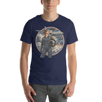 Vintage aviation pin-up T-shirt Edition 34, Navy front product mockup