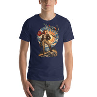 Vintage aviation pin-up T-shirt Edition 35, Navy front product mockup