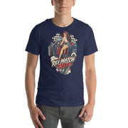 Rev Match Rita hot-rod T-shirt, Navy front mockup