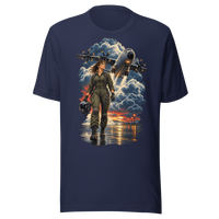 Vintage Aviation Pin-Up T-Shirt – Edition 30 Unisex T-Shirt product mockup 2