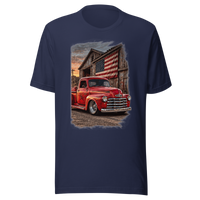 Barn Flag Red Hot Rod Pickup Unisex T-Shirt product mockup 2