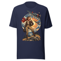 Vintage Aviation Pin-Up T-Shirt – Edition 35 Unisex T-Shirt product mockup 3