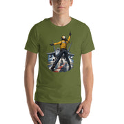 Vintage aviation pin-up T-shirt Edition 24, Olive front product mockup