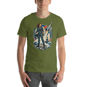Vintage aviation pin-up T-shirt Edition 25, Olive front product mockup