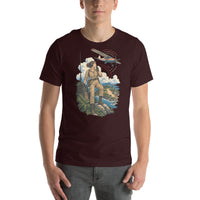 Vintage aviation pin-up T-shirt Edition 29, Oxblood Black front product mockup