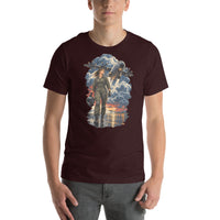 Vintage aviation pin-up T-shirt Edition 30, Oxblood Black front product mockup