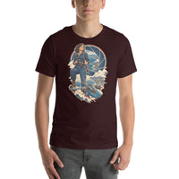 Vintage aviation pin-up T-shirt Edition 37, Oxblood Black front product mockup