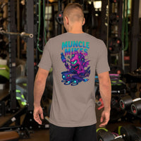 Back view of pebble Monster Rods 005 unisex T-shirt