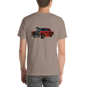 Back view of pebble Hot Rod 001 unisex T-shirt