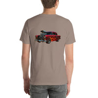 Back view of pebble Hot Rod 001 unisex T-shirt