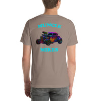 Back view of pebble Hot Rod 003 unisex T-shirt