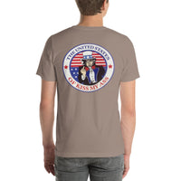 Back view of pebble America the Great Red, White and Blue 001 unisex T-shirt