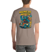 Back view of pebble Monster Rods 026 unisex T-shirt