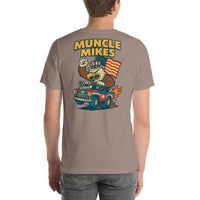 Back view of pebble Monster Rods 027 unisex T-shirt