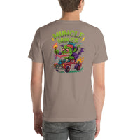 Back view of pebble Monster Rods 030 unisex T-shirt