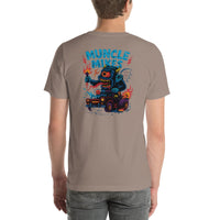 Back view of pebble Monster Rods 032 unisex T-shirt