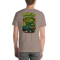 Back view of pebble Monster Rods 035 unisex T-shirt