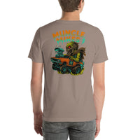 Back view of pebble Monster Rods 036 unisex T-shirt