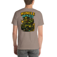 Back view of pebble Monster Rods 040 unisex T-shirt