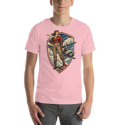 Vintage aviation pin-up T-shirt Edition 06, Pink front product mockup