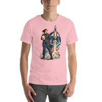 Vintage aviation pin-up T-shirt Edition 10, Pink front product mockup