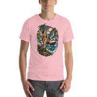 Vintage aviation pin-up T-shirt Edition 12, Pink front product mockup