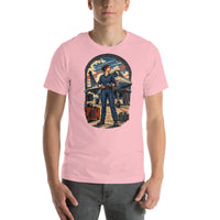 Vintage aviation pin-up T-shirt Edition 23, Pink front product mockup