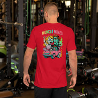 Back view of red Monster Rods 016 unisex T-shirt