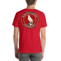 Back view of red White Eagle Vintage Gas and Oil unisex T-shirt