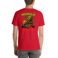 Back view of red Hot Rods and Monsters 022 unisex T-shirt