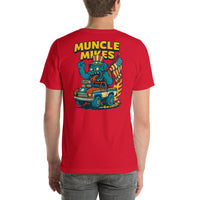 Back view of red Monster Rods 026 unisex T-shirt