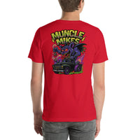 Back view of red Monster Rods 029 unisex T-shirt