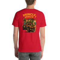 Back view of red Monster Rods 034 unisex T-shirt