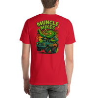 Back view of red Monster Rods 035 unisex T-shirt