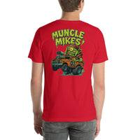 Back view of red Monster Rods 037 unisex T-shirt