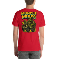 Back view of red Monster Rods 039 unisex T-shirt