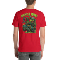 Back view of red Monster Rods 042 unisex T-shirt