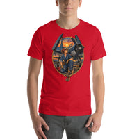 Vintage aviation pin-up T-shirt Edition 01, Red front product mockup