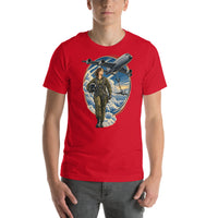 Vintage aviation pin-up T-shirt Edition 02, Red front product mockup
