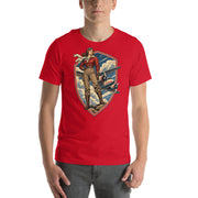 Vintage aviation pin-up T-shirt Edition 06, Red front product mockup