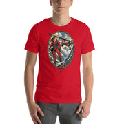 Vintage aviation pin-up T-shirt Edition 07, Red front product mockup