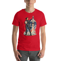 Vintage aviation pin-up T-shirt Edition 10, Red front product mockup